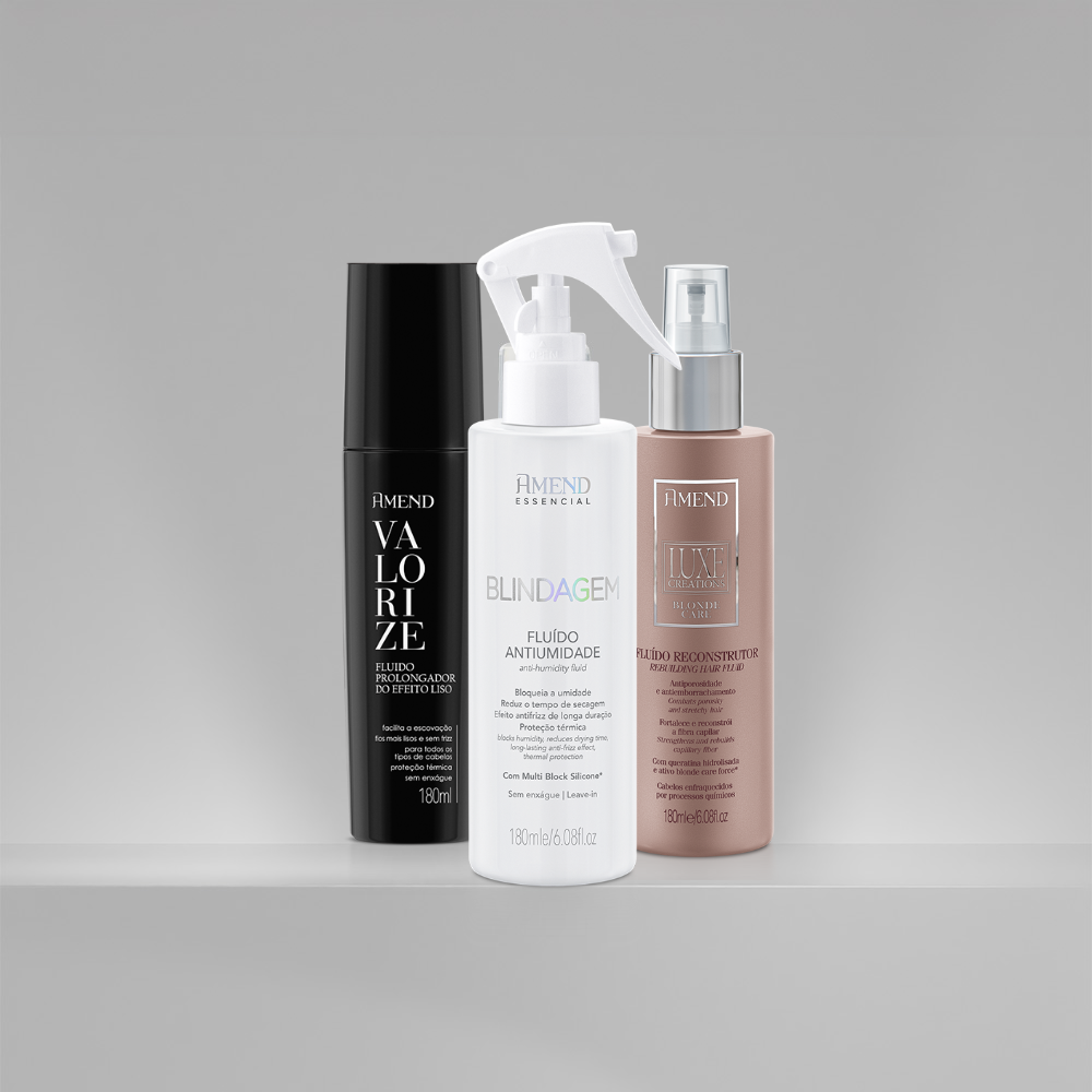 Kit Flu&iacute;do Prolongador do Efeito Valorize + Flu&iacute;do Blindagem Essencial + Flu&iacute;do Blonde Care image number 1